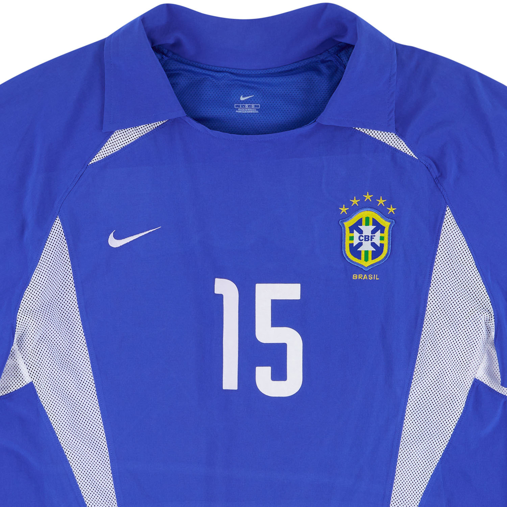 2002-03 Brazil Match Issue Away L/S Shirt #15 -Match Worn Shirts Brazil Certified Match Worn