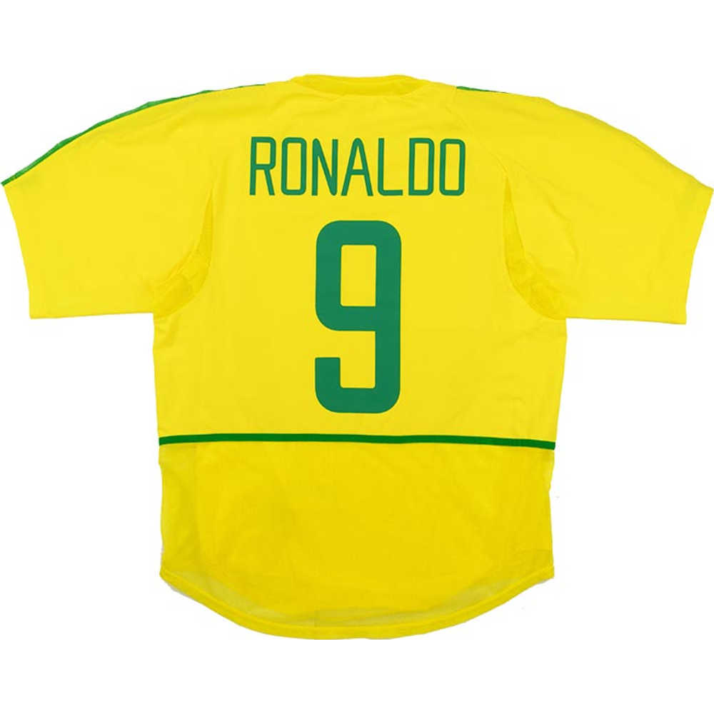 2002-04 Brazil Player Issue Authentic Home Shirt Ronaldo #9 (Very Good) XL