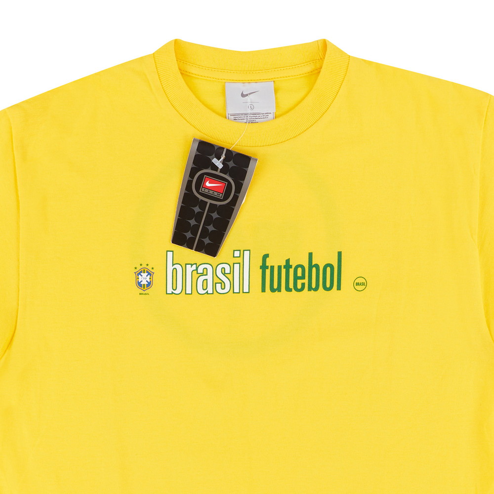 2002-04 Brazil Nike Fan Tee *w/Tags* L.Boys-Clearance Ronaldo Brazil Korea/Japan 2002 Classic Clearance Training Training Classic Training Training Shirts