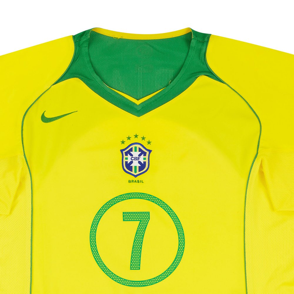 2004-06 Brazil Home Shirt Adriano #7 (Excellent) XL-Ronaldo Brazil Names & Numbers Cult Heroes