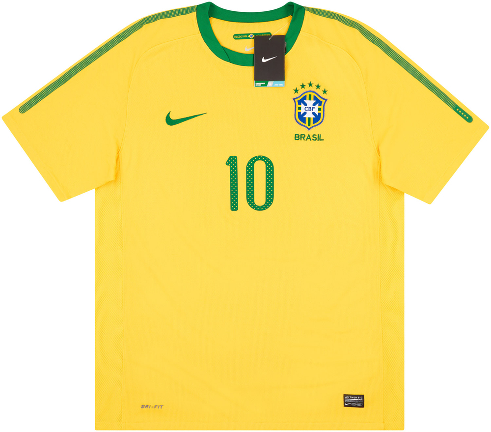 2010-11 Brazil Home Shirt Kaká #10 *w/Tags*-Brazil Names & Numbers South Africa 2010 Legends Printed Shirts 