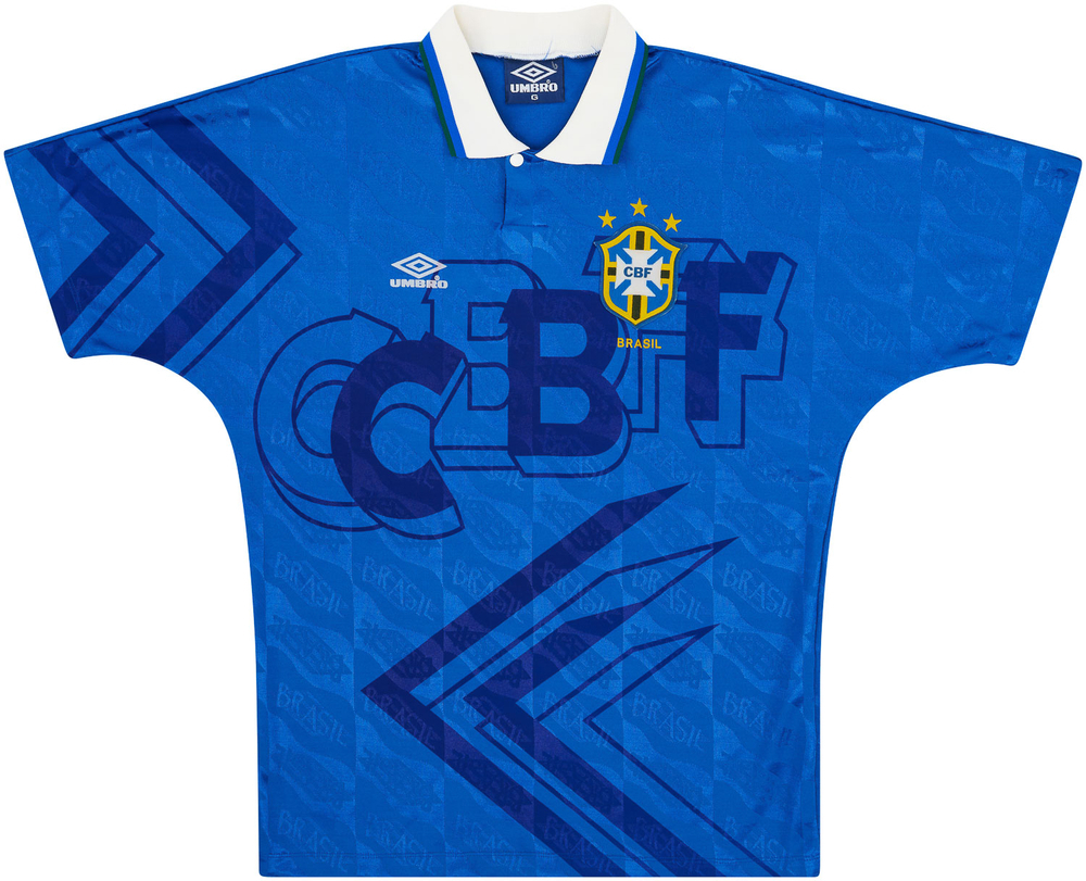 1991-93 Brazil Match Issue Away Shirt #8-Match Worn Shirts Brazil Certified Match Worn