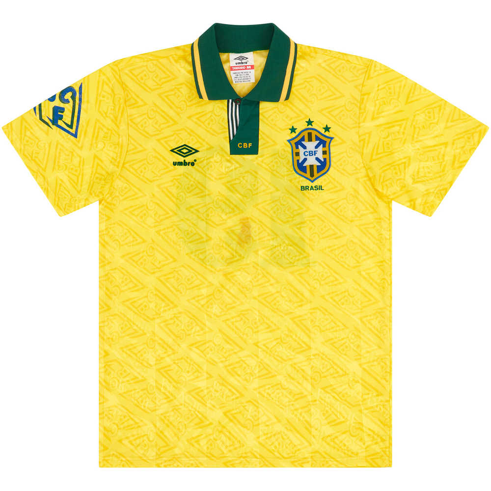 1991-93 Brazil Match Issue Home Shirt #19