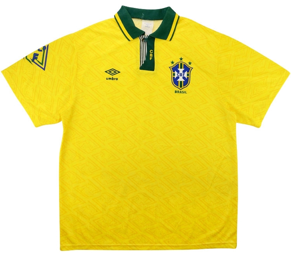 1991-93 Brazil Home Shirt (Very Good) L-Specials Romario Brazil