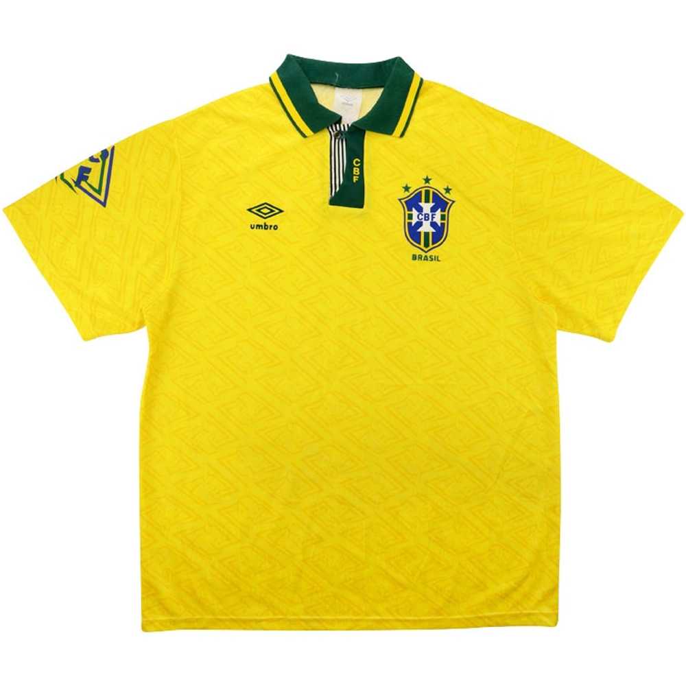 1991-93 Brazil Home Shirt (Very Good) L