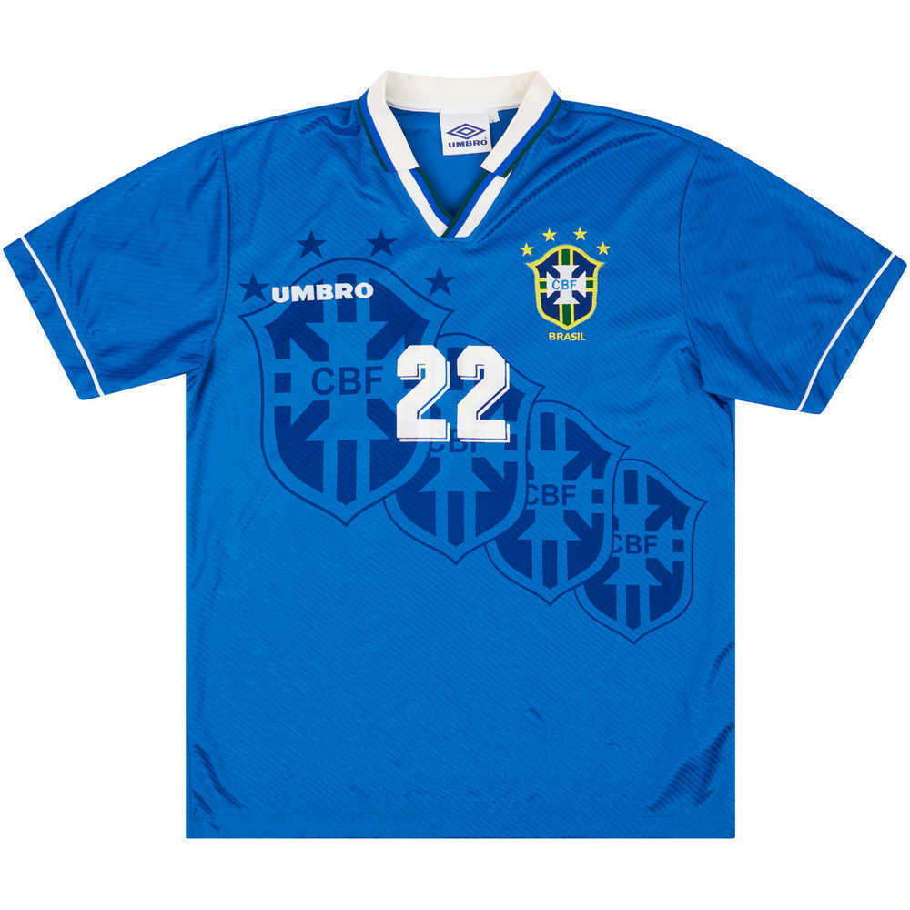 1995 Brazil Match Issue Umbro Cup Away Shirt #22 (v Sweden)