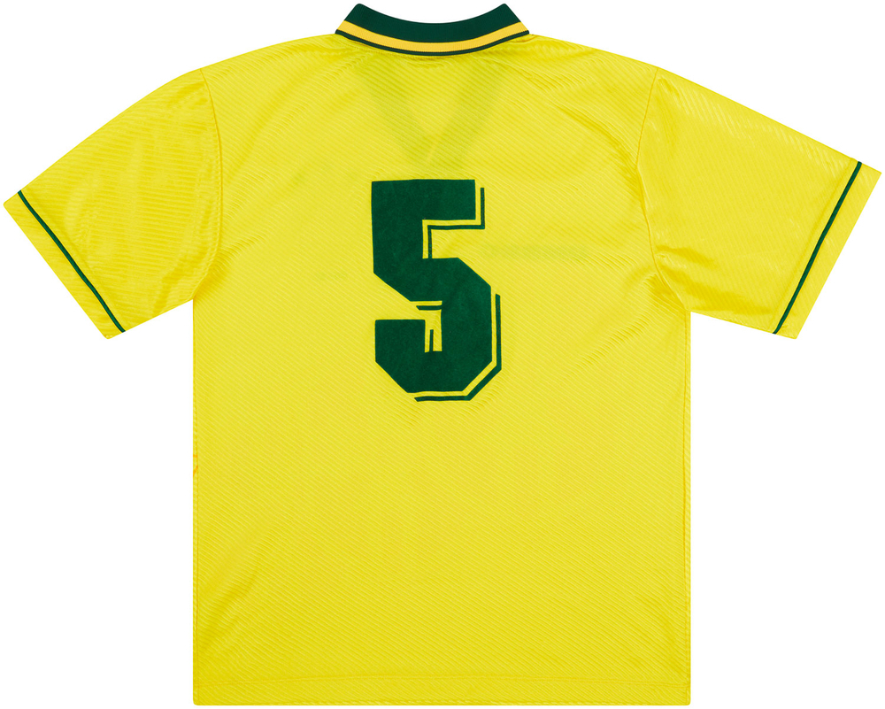 1993-94 Brazil Match Issue Home Shirt #5-Brazil USA 1994 Match Worn Shirts Certified Match Worn