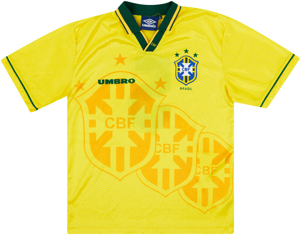 1993-94 Brazil Match Issue Home Shirt #5-Brazil USA 1994 Match Worn Shirts Certified Match Worn
