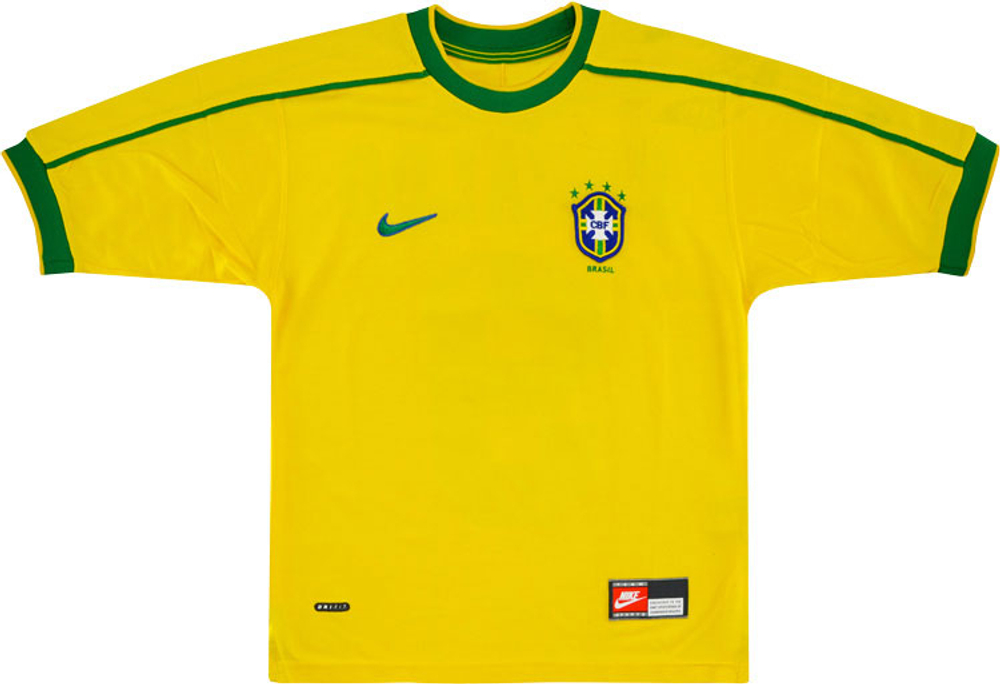 1998-00 Brazil Home Shirt (Very Good) L.Boys-Romario Ronaldo Brazil France 1998 New In Classic New Products