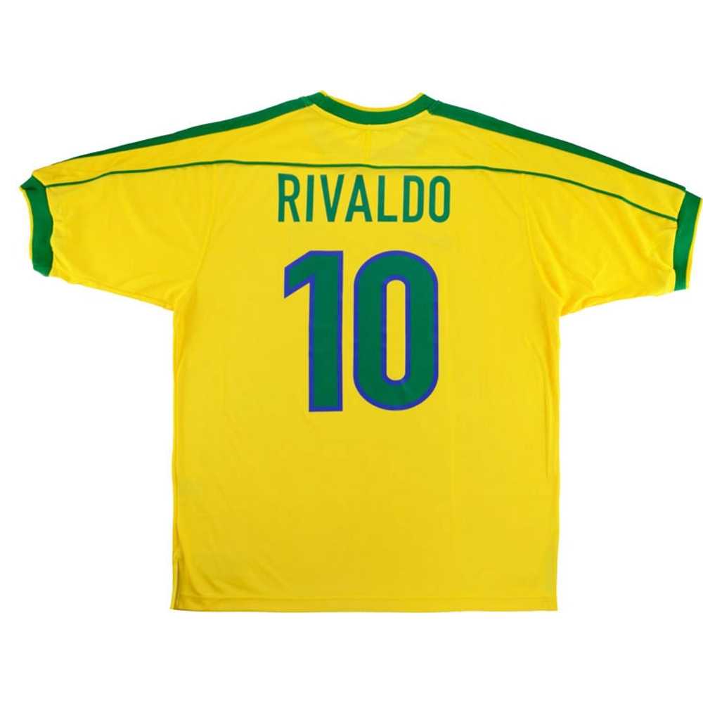 1998-00 Brazil Home Shirt Rivaldo #10 (Excellent) XL