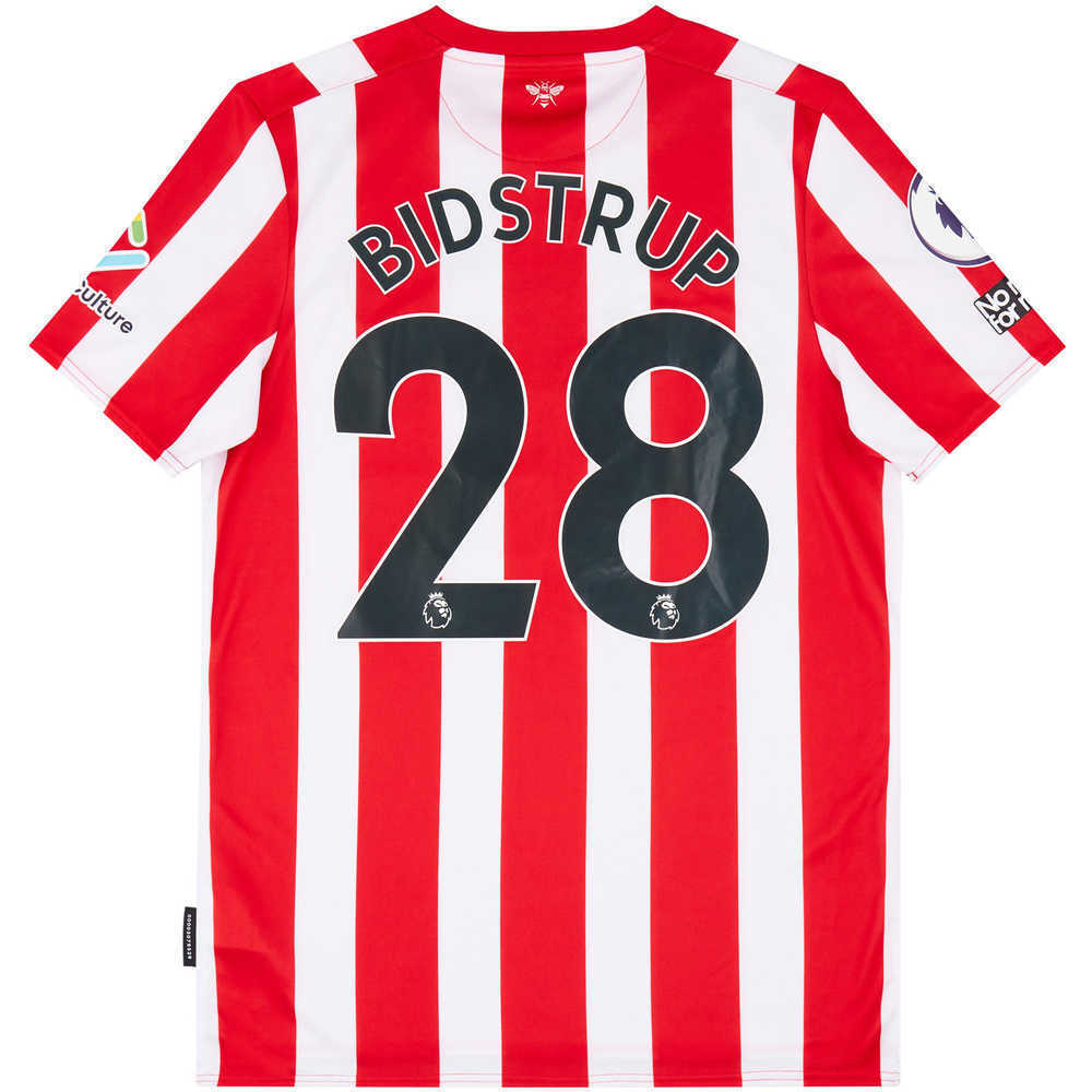 2021-22 Brentford Match Worn Home Shirt Bidstrup #28
