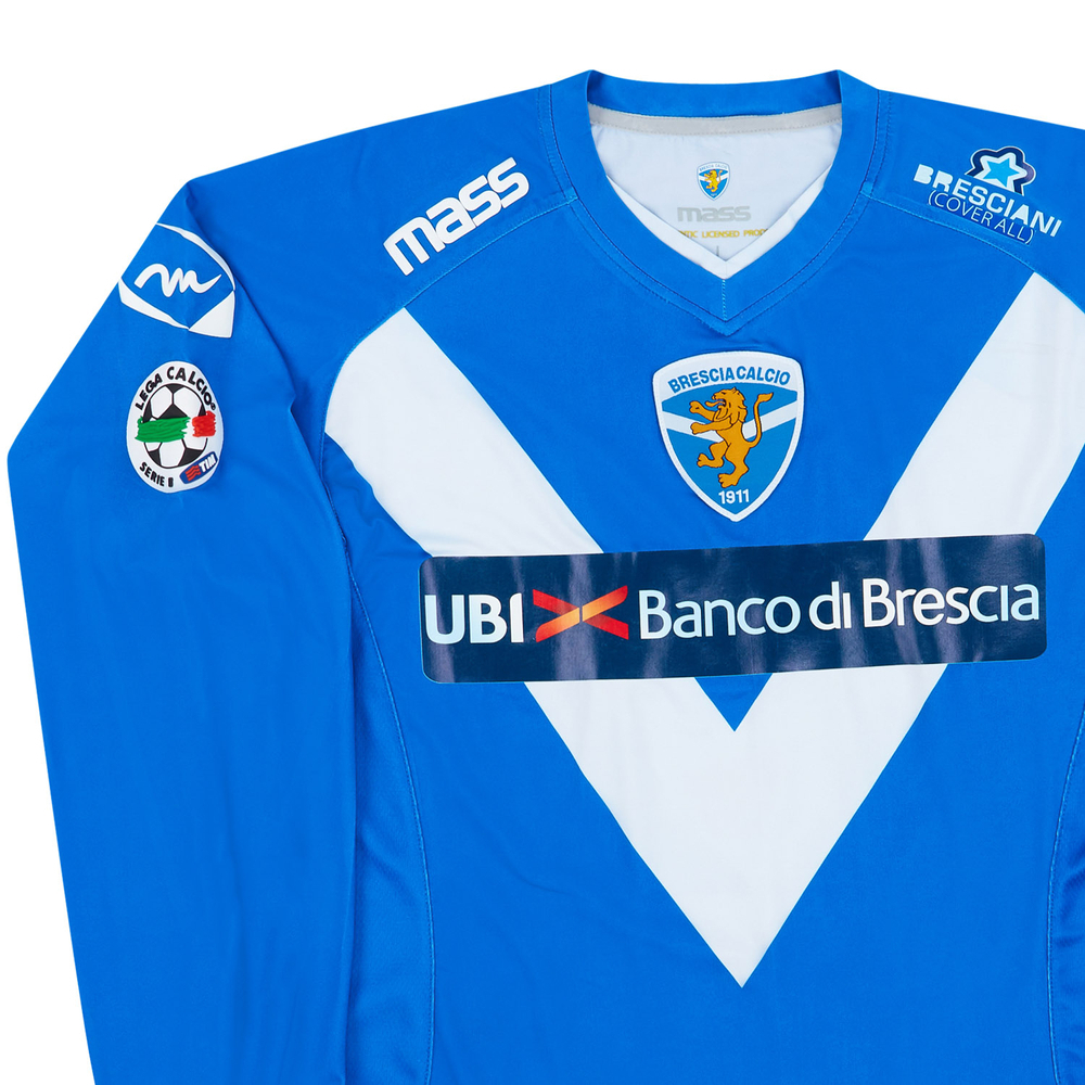 2009-10 Brescia Match Issue Home L/S Shirt Bega #6-Match Worn Shirts Brescia Certified Match Worn Long-Sleeves