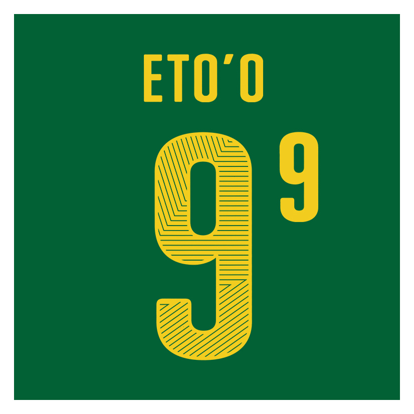 Eto'o #9 Cameroon World Cup 2010 Home Football Nameset for shirt 