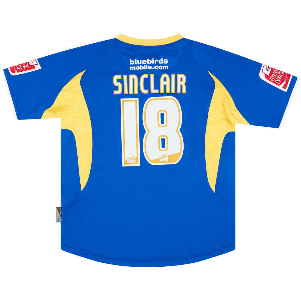 2007-08 Cardiff Match Issue Home Shirt  Sinclair #18