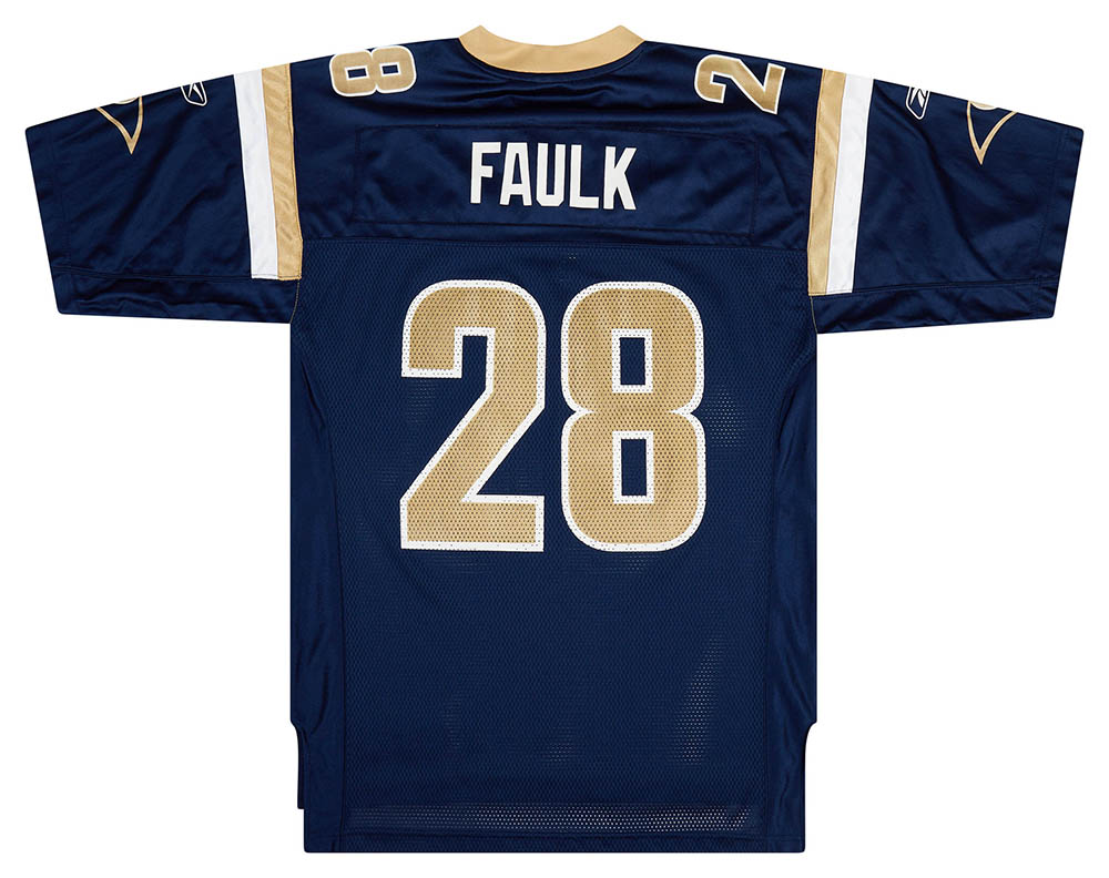 2005-06 St. Louis Rams Faulk #28 Reebok On Field Home Jersey (Very Good) XL