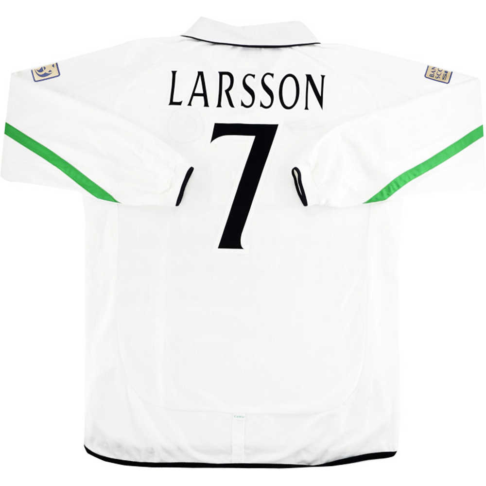 2001-02 Celtic Signed Away L/S Shirt Larsson #7 (Excellent) XXL