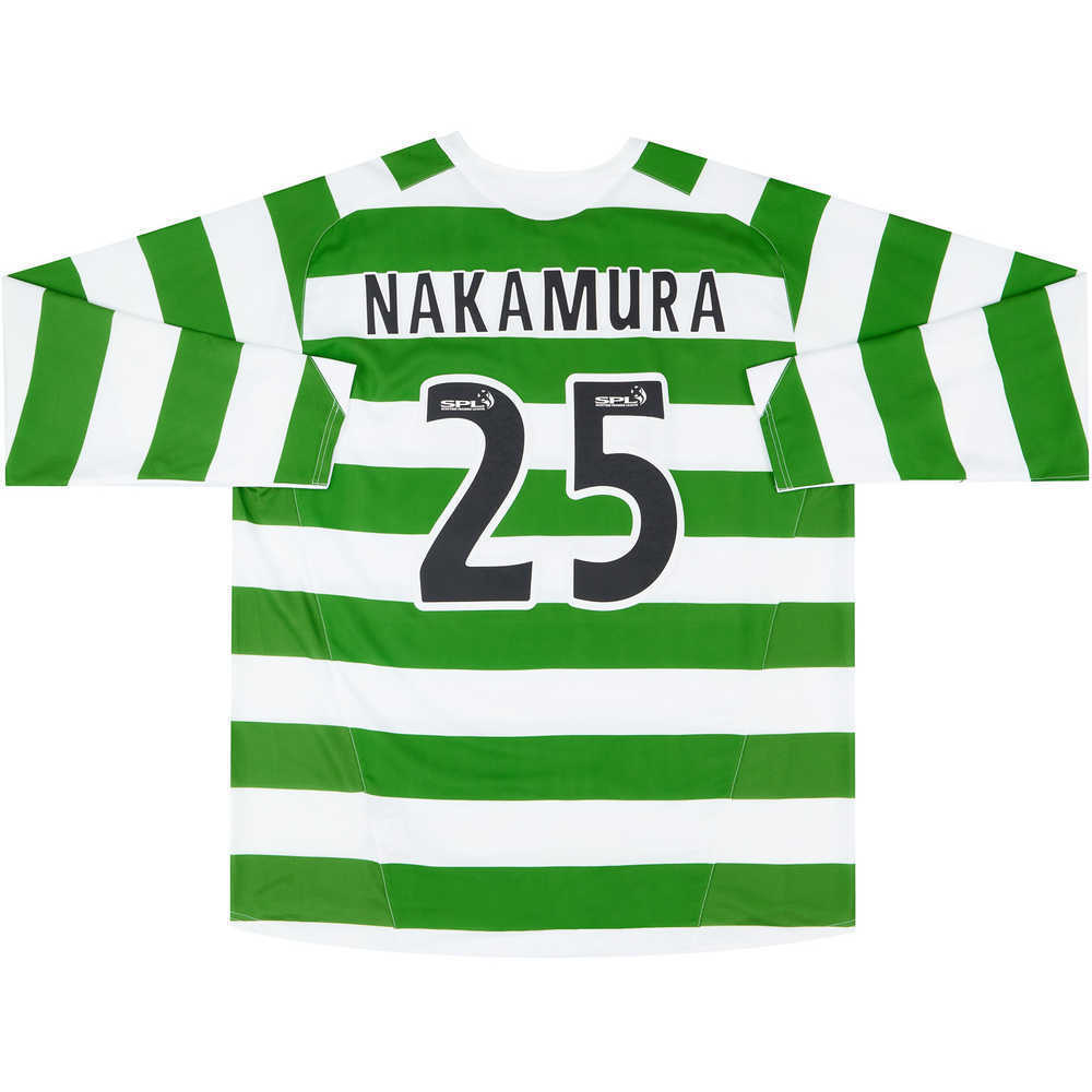 2005-07 Celtic Home L/S Shirt Nakamura #25 (Very Good) L