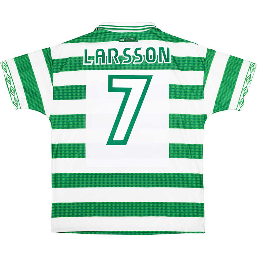 1997-99 Celtic Home 'Champions' Shirt Larsson #7 (Excellent) XL