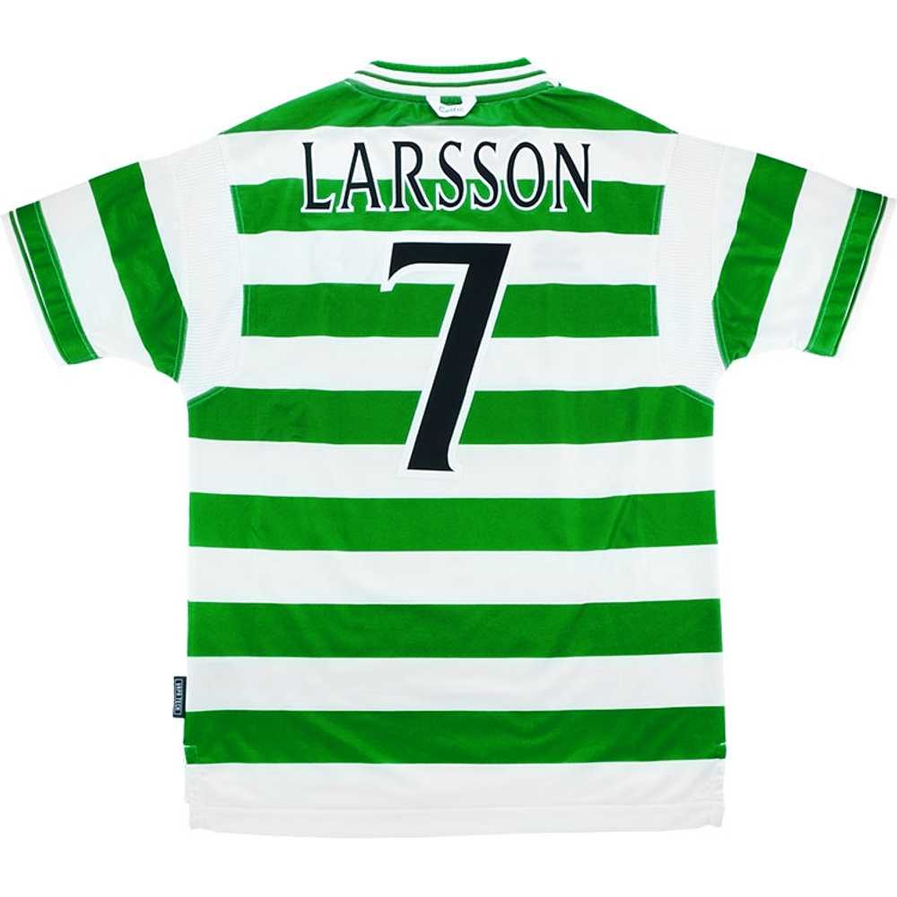 1999-01 Celtic Home Shirt Larsson #7 (Very Good) M