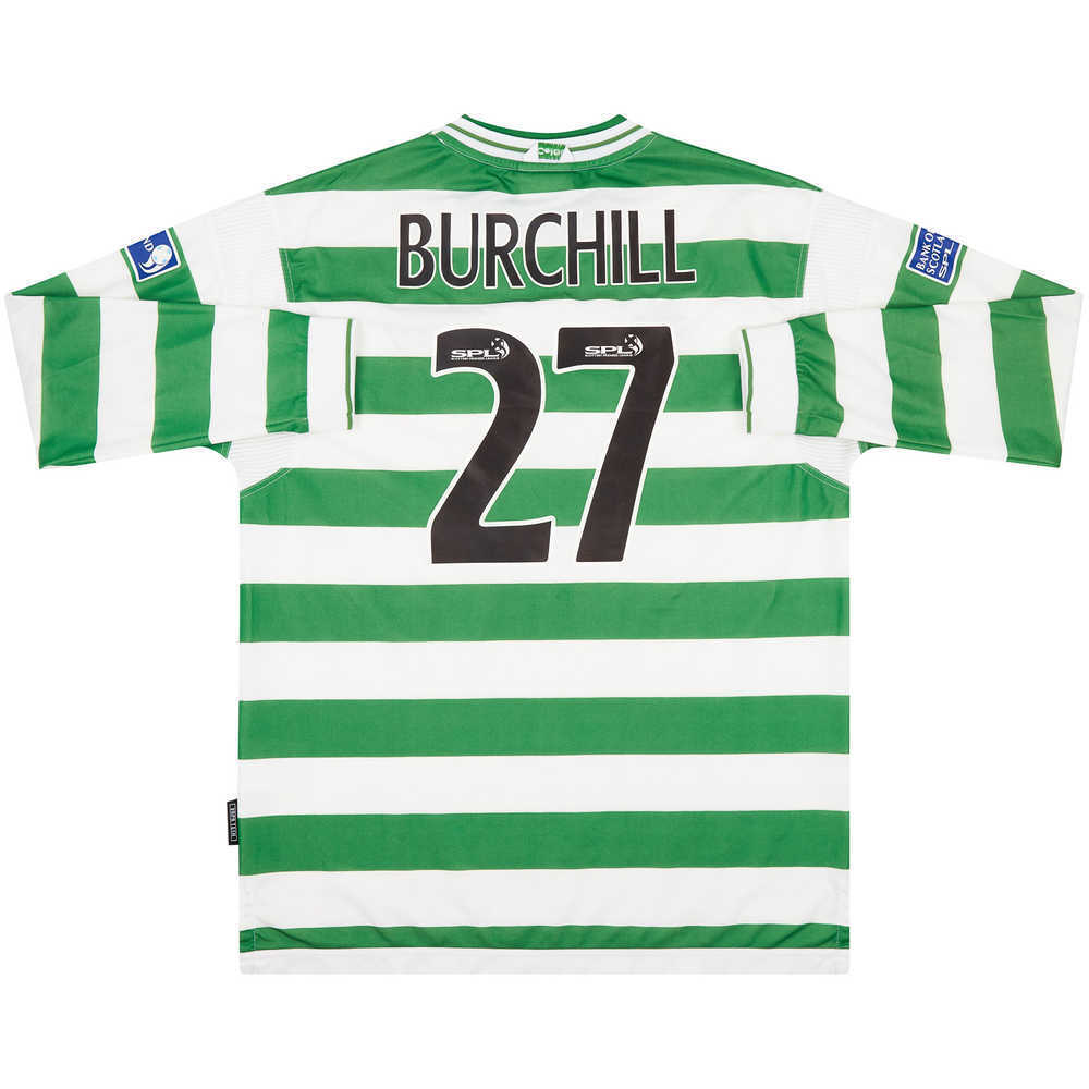 1999-01 Celtic Match Issue Home L/S Shirt Burchill #27