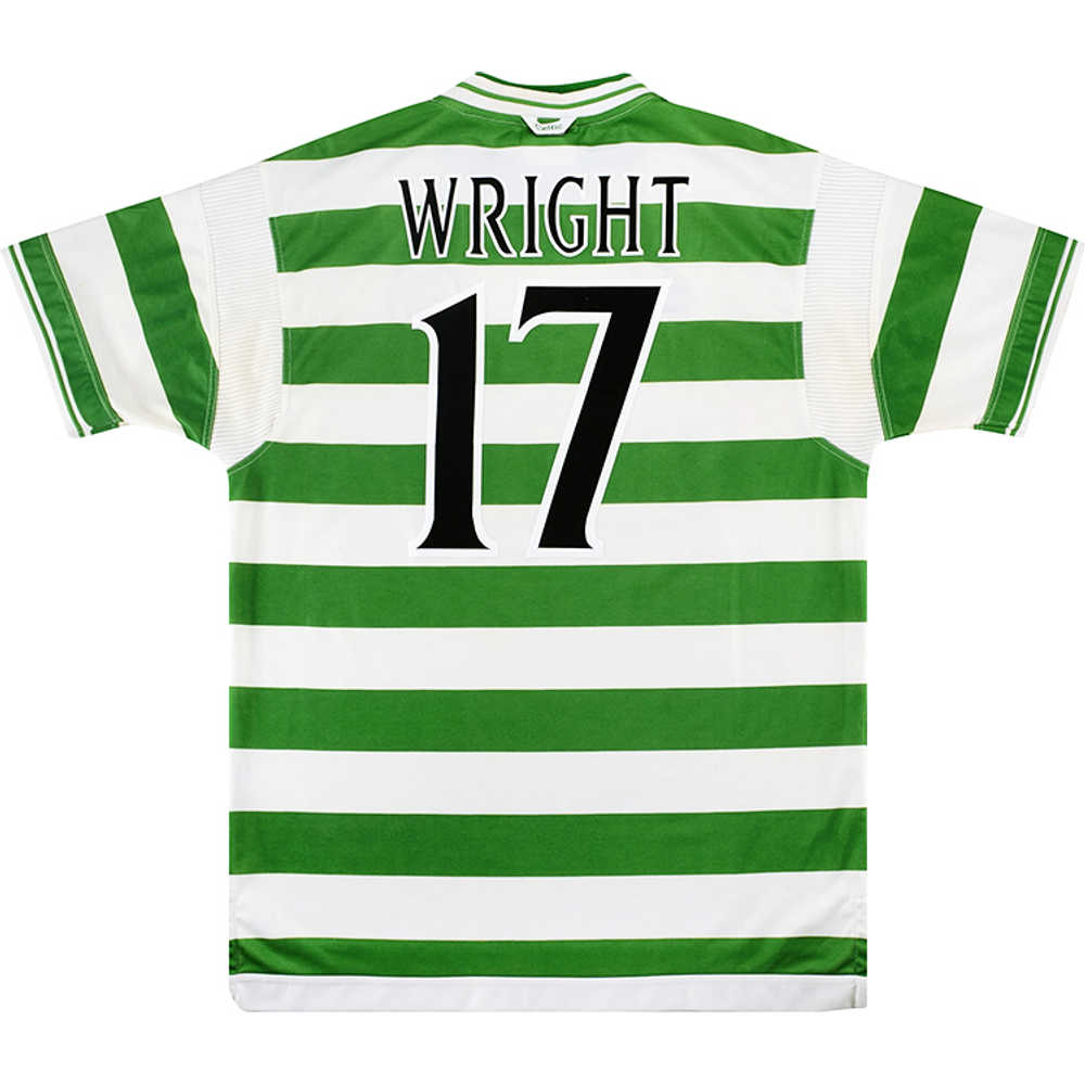 1999-01 Celtic Home Shirt Wright #17 (Very Good) M