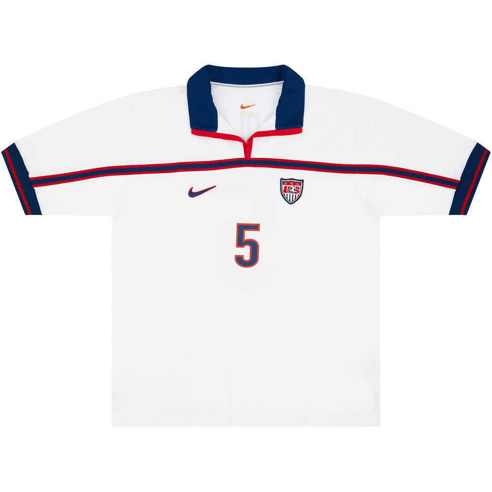 1998 USA Match Worn Home Shirt Dooley #5 (v Scotland)