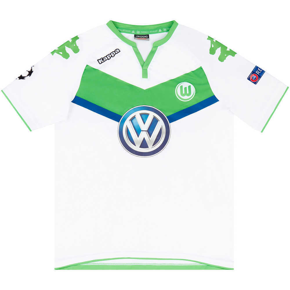 2015-16 Wolfsburg Match Issue Champions League Home Shirt Azzaoui #38 (v Man Utd)