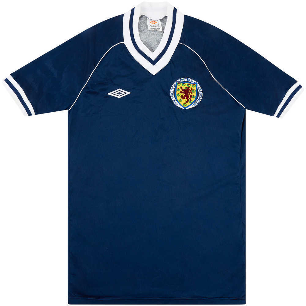 1982 Scotland Match Worn Home Shirt #5 (Evans) v England