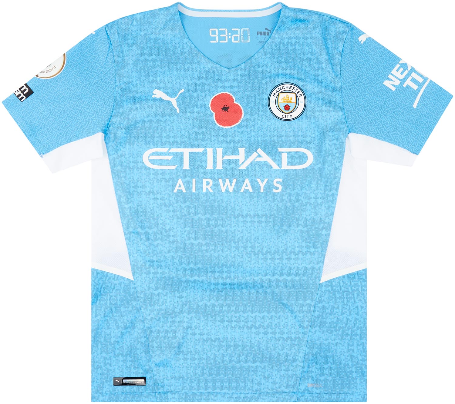 Puma Men's Manchester City 2023/24 Authentic Home Jersey Light Blue/White, L