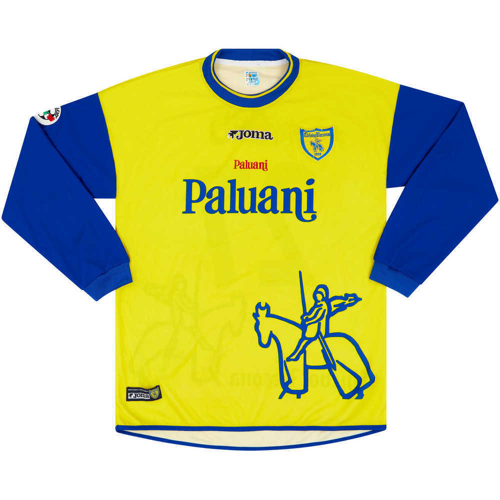 2002-03 Chievo Verona Match Issue Home L/S Shirt Moro #27