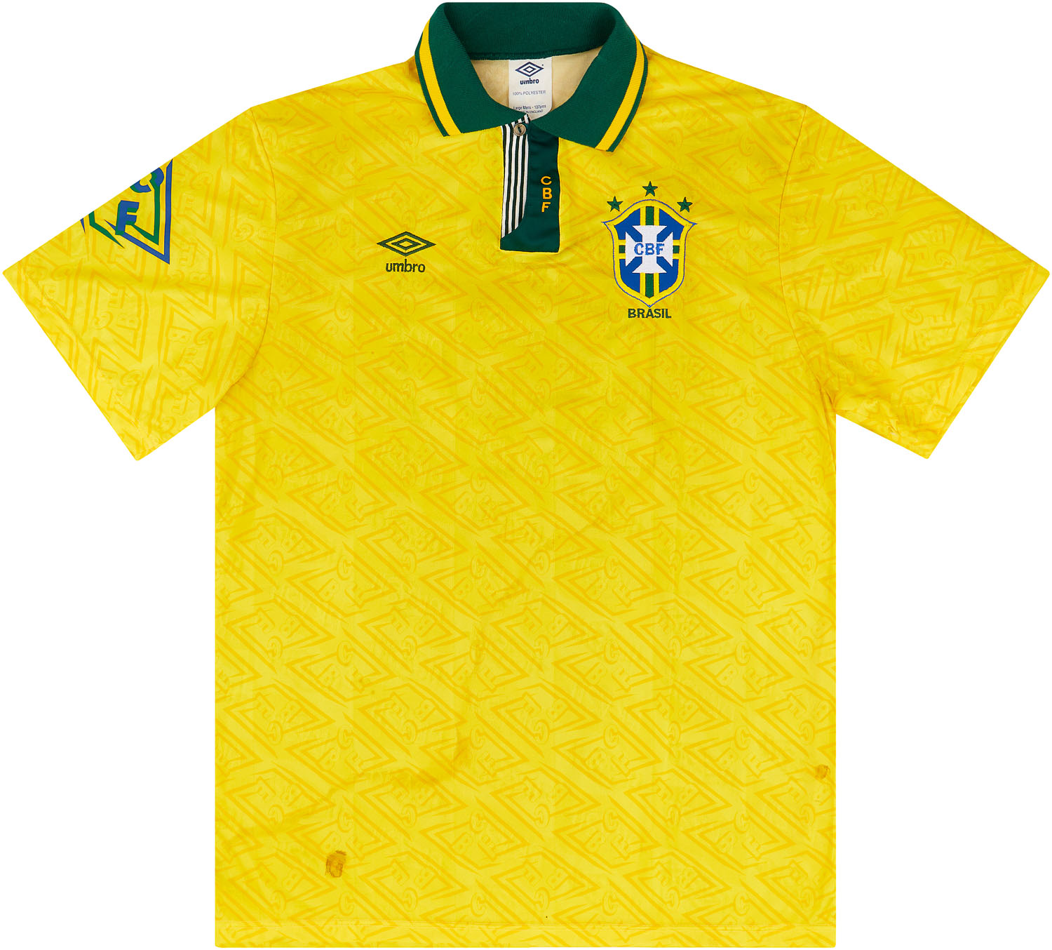 1992 Brazil Match Worn Home Shirt 19 (Evair) v USA