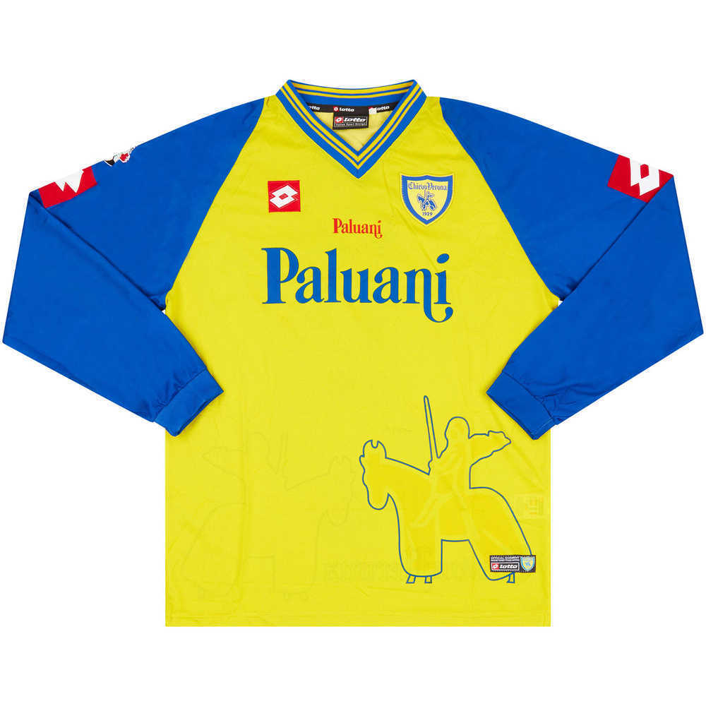 2003-04 Chievo Verona Match Issue Home L/S Shirt Gastaldello #13