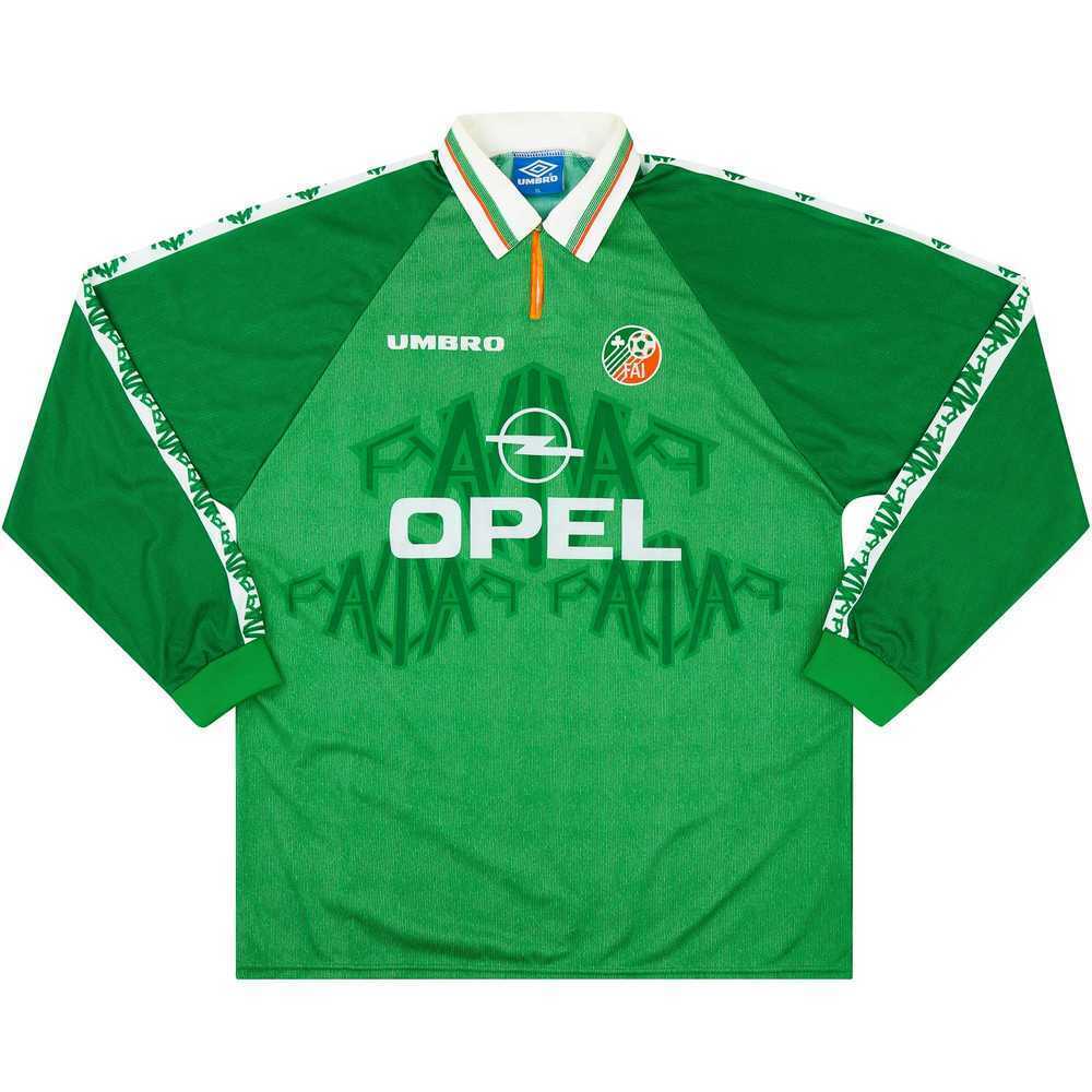 1996 Ireland XI Match Worn Mick McCarthy Testimonial Home L/S Shirt #13 (v Celtic)