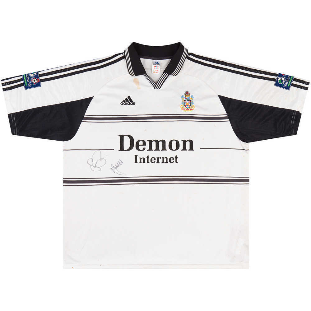 1999-00 Fulham Match Worn Signed Home Shirt Riedle #13