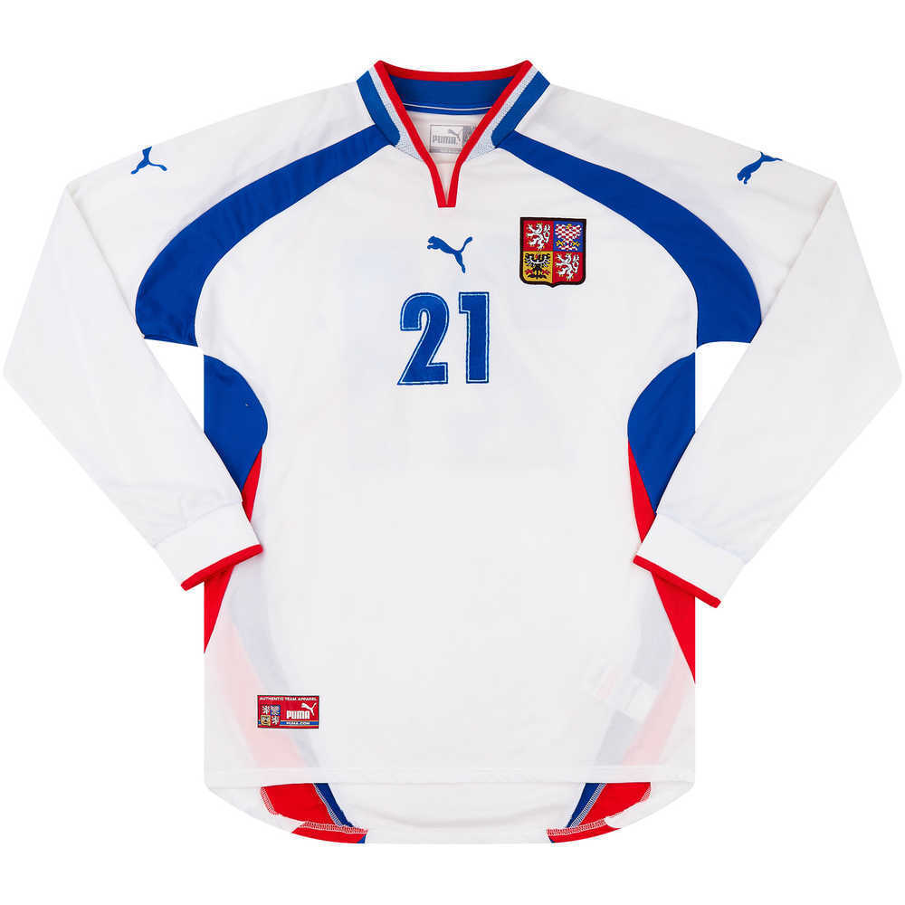 2000-02 Czech Republic Match Issue Away L/S Shirt #21