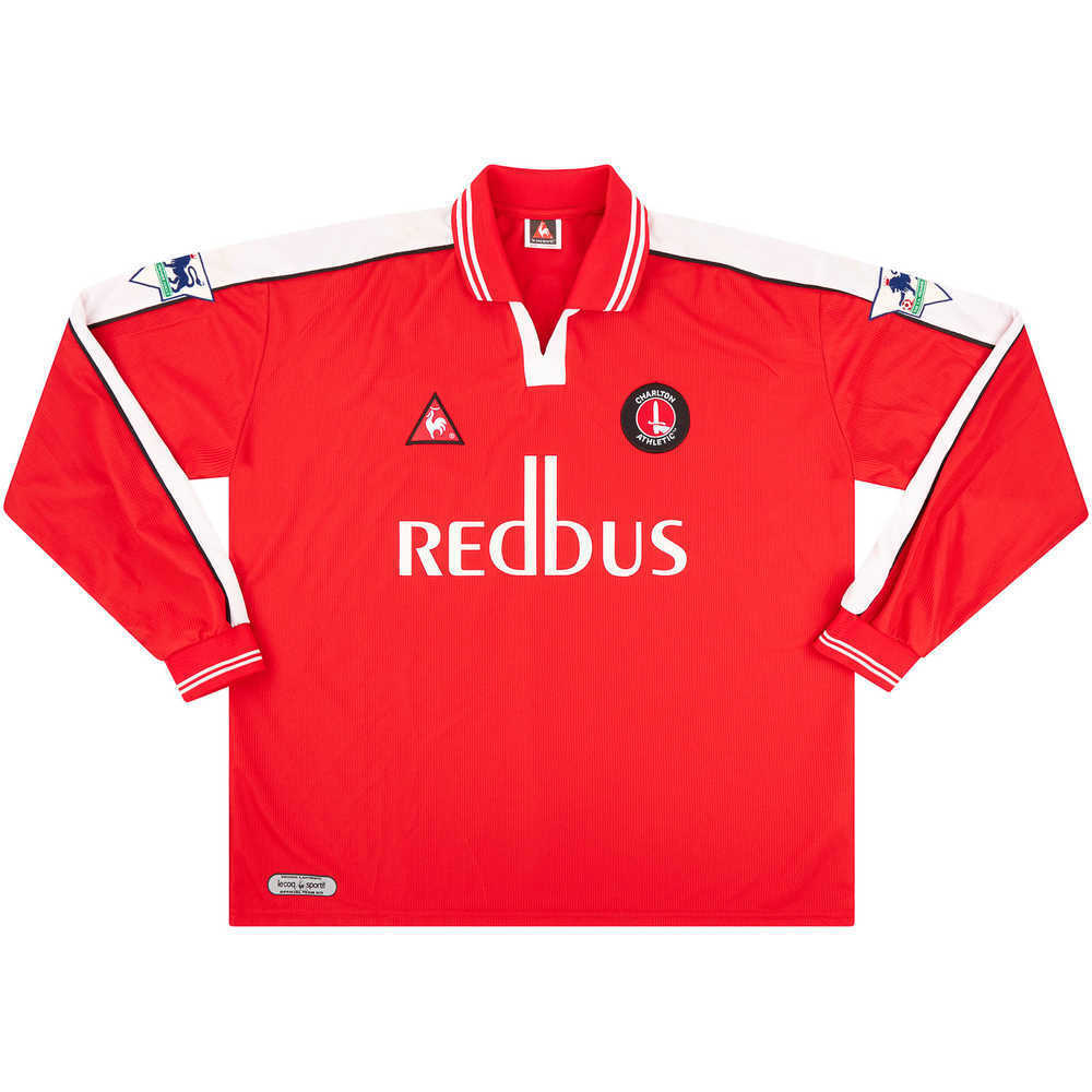 2000-01 Charlton Match Issue Home L/S Shirt Stuart #4