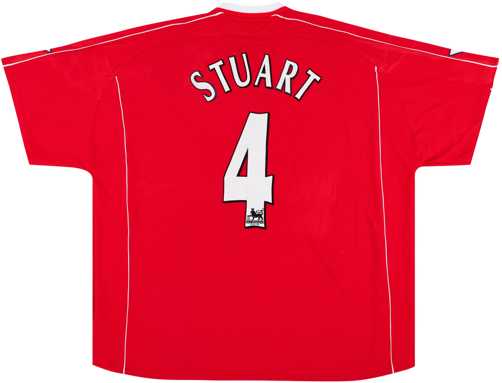 2002-03 Charlton Match Issue Signed Home Shirt Stuart #4