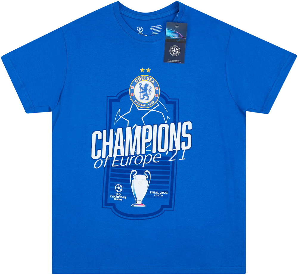 2020-21 Chelsea 'Champions of Europe' Fan Tee *BNIB*-Chelsea New Clearance Training Training Shirts New Training