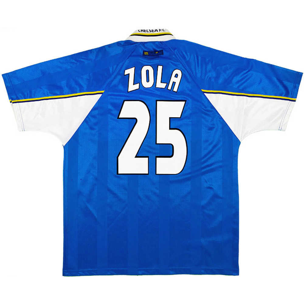 1997-99 Chelsea Home Shirt Zola #25 (Very Good) XXL