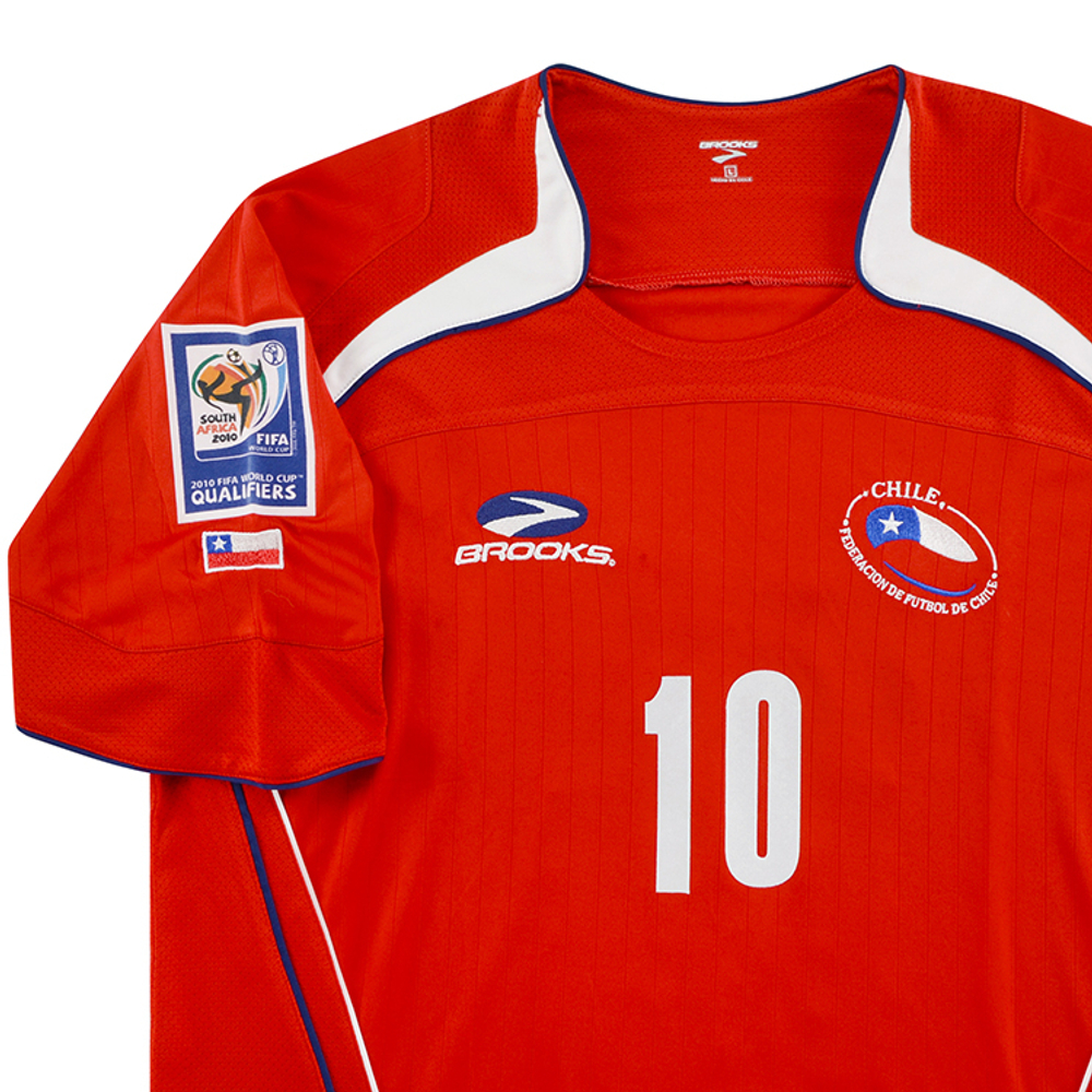 2007-09 Chile Match Issue Home Shirt #10-Match Worn Shirts Chile Certified Match Worn