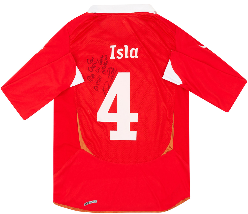 2011 Chile Match Issue Signed Home L/S Shirt Isla #4-Chile Match Worn Shirts Certified Match Worn Long-Sleeves