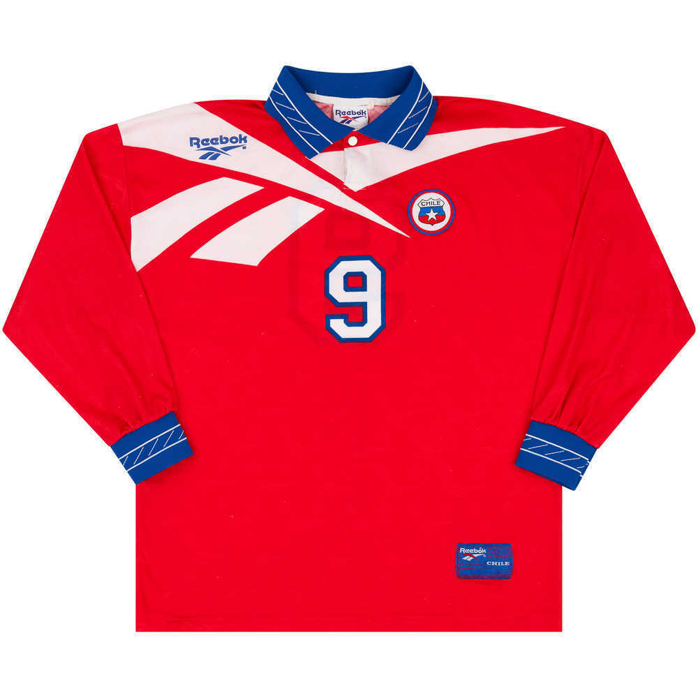1997-99 Chile Home L/S Shirt #9 (Zamorano) (Excellent) L