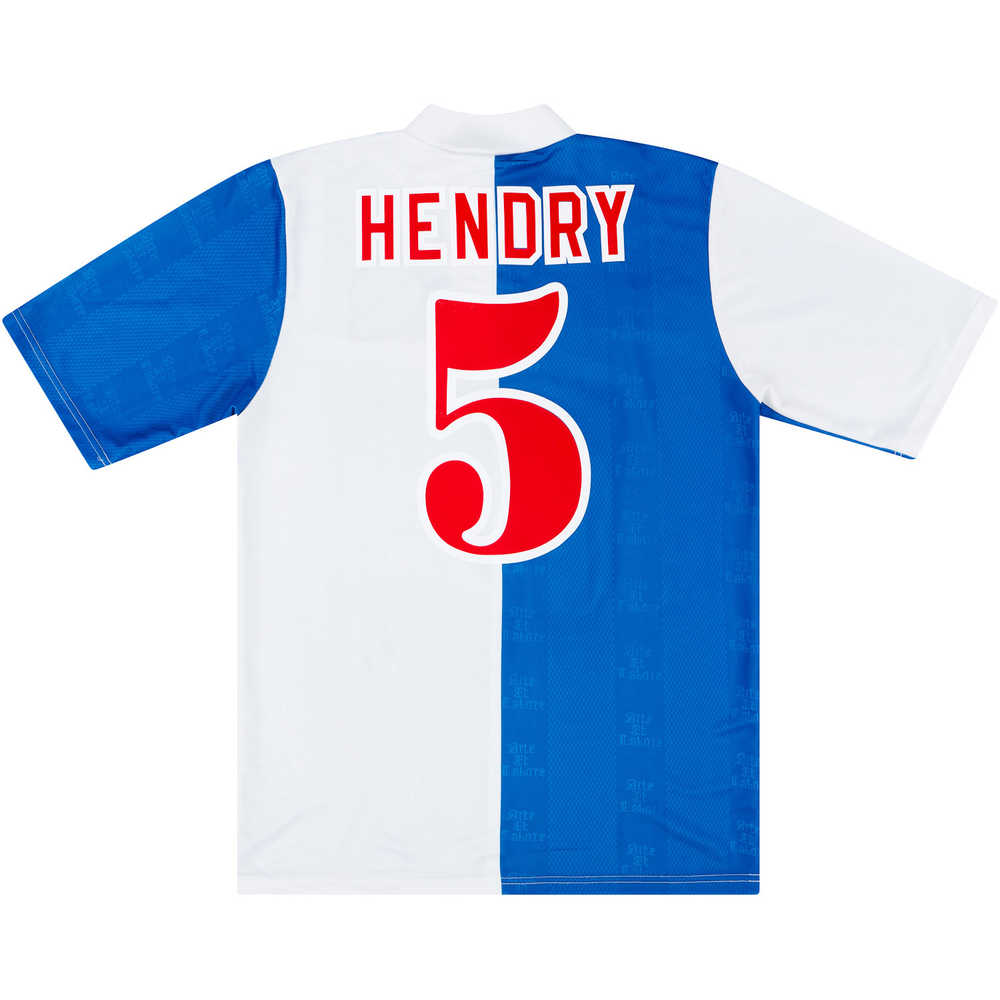 1996-98 Blackburn Home Shirt Hendry #5 (Excellent) M