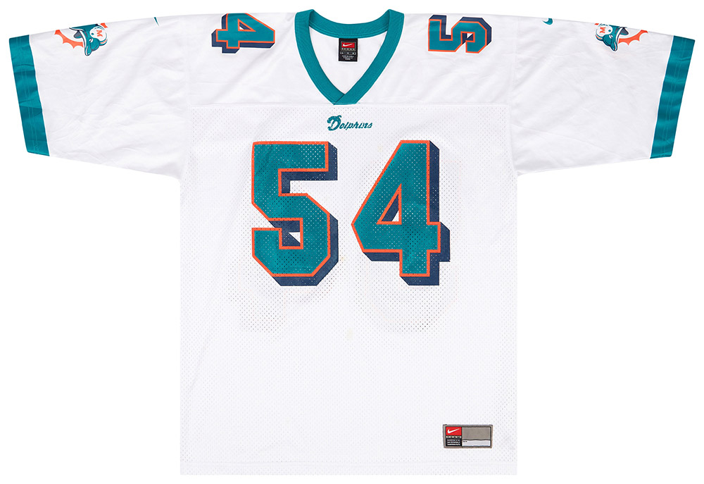 1999-00 Miami Dolphins Thomas #54 Nike Away Jersey (Very Good) L