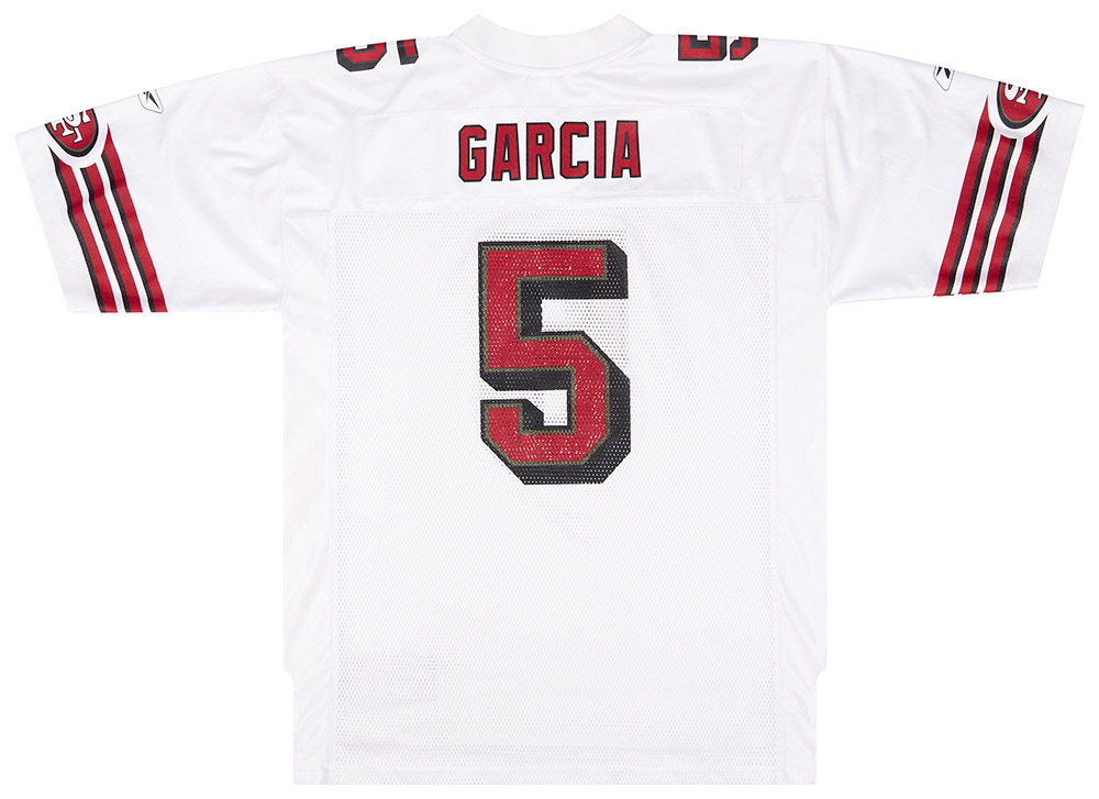 2002-03 SAN FRANCISCO 49ERS GARCIA #5 REEBOK ON FIELD JERSEY (ALTERNAT -  Classic American Sports