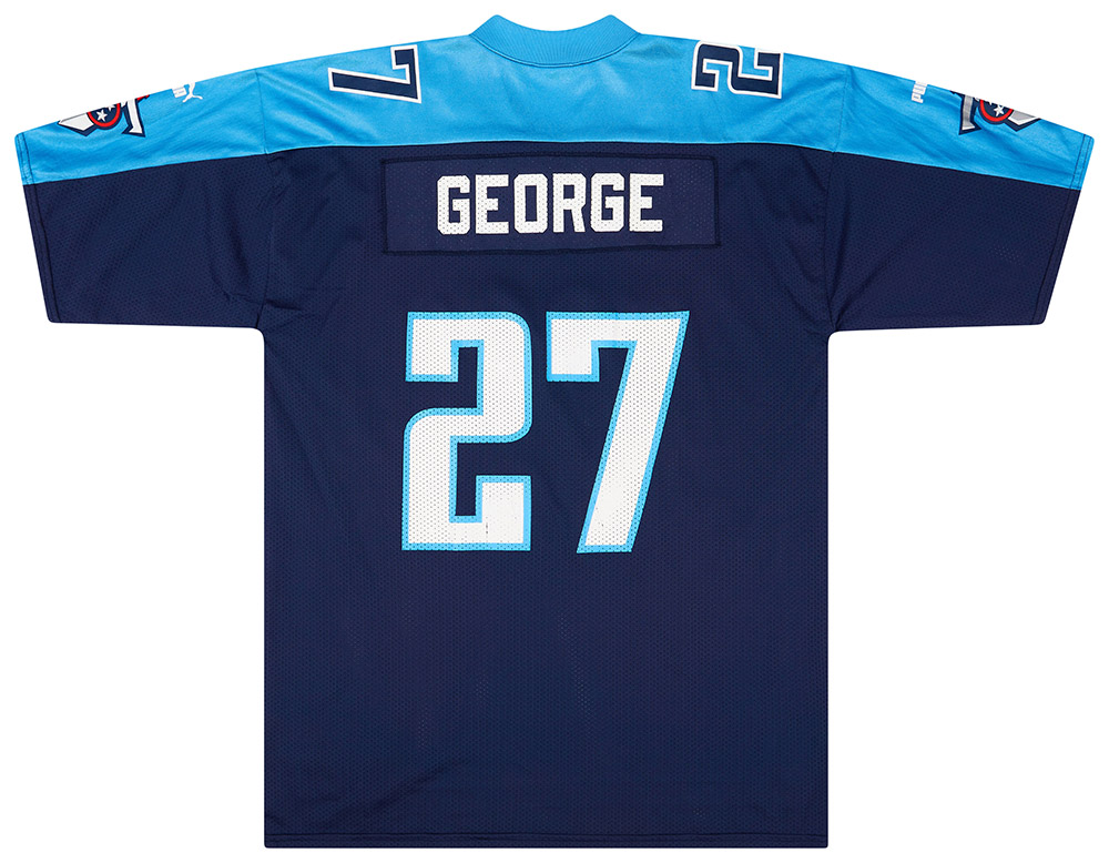 Men's Mitchell & Ness Eddie George Navy Tennessee Titans 1999 Legacy Replica Jersey Size: Medium