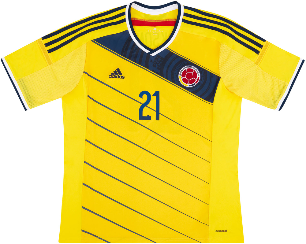 2014-15 Colombia Home Shirt Jackson M. #21 (Excellent) XL-Colombia International Teams Names & Numbers Brazil 2014 Cult Heroes