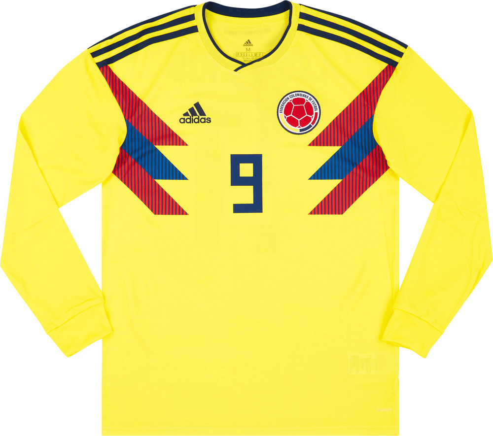 2018-19 Colombia Home L/S Shirt Falcao #9 (Excellent) M-Colombia Names & Numbers Current Stars