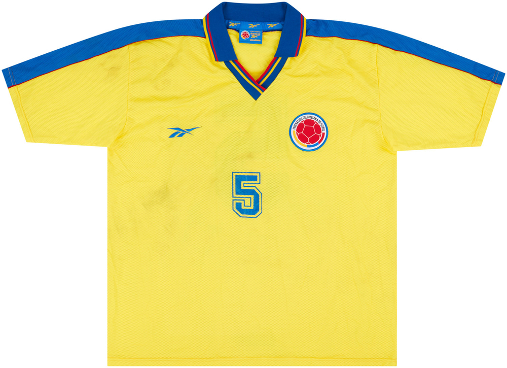 1999 Colombia Match Worn Home Shirt #5 (Bermudez) v Denmark-Match Worn Shirts Colombia Other South American Certified Match Worn