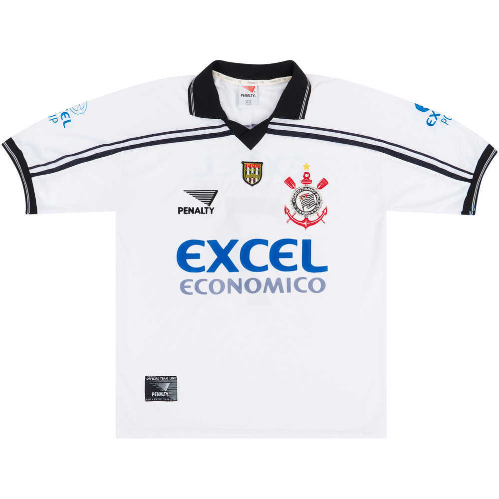 1998 Corinthians Home Shirt #7 (Marcelinho Carioca) (Excellent) XL